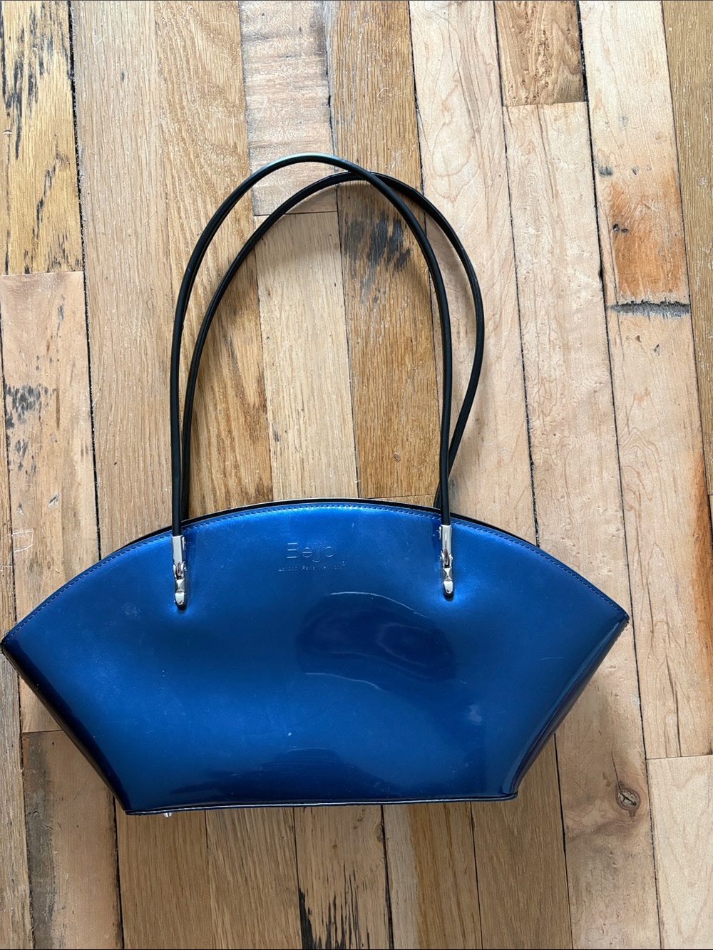 Beijo Blue Women's Patent Shoulder Bag